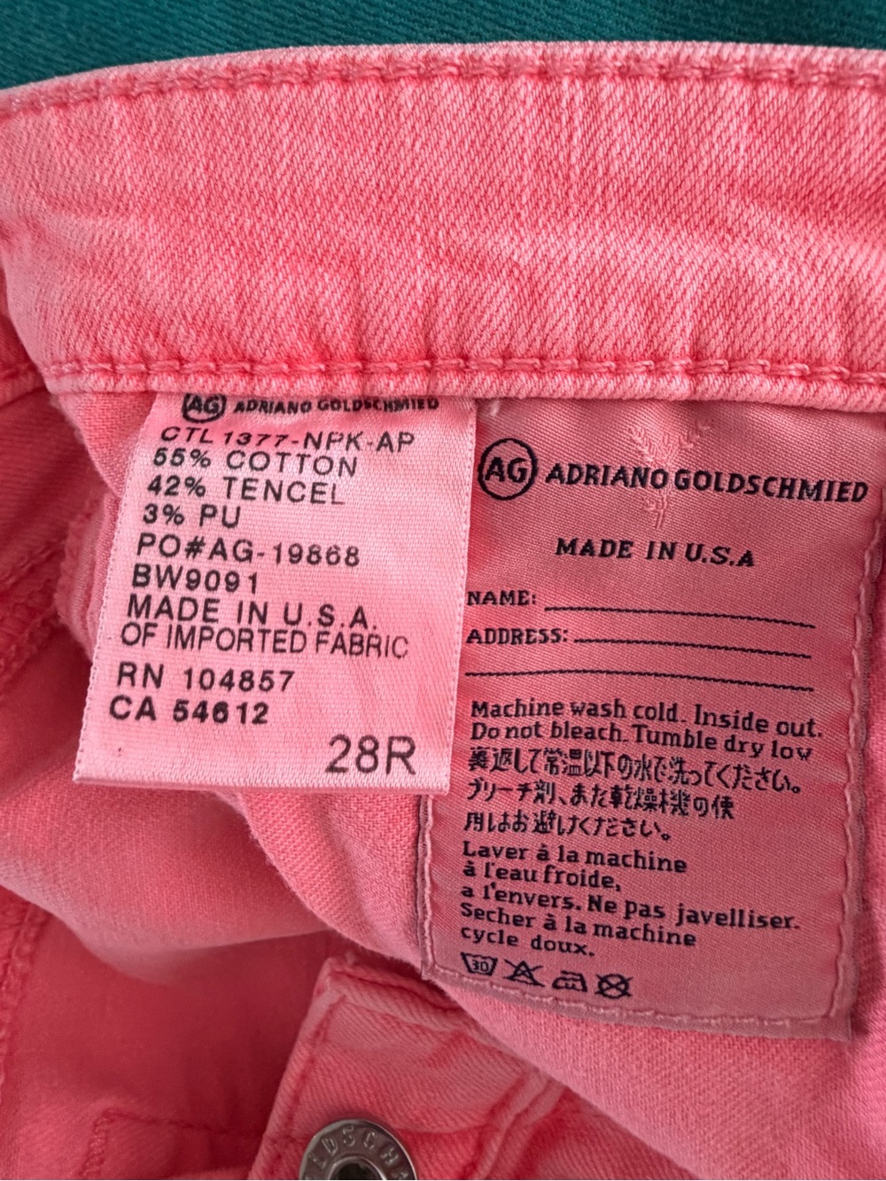 Women's AG Neon Pink Skinny Jeans - Picture 5 of 6